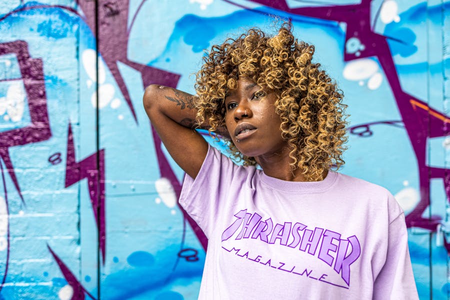 lilac thrasher t-shirt