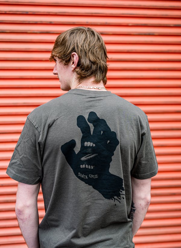 Santa Cruz washes black tee lifestyle - red garage