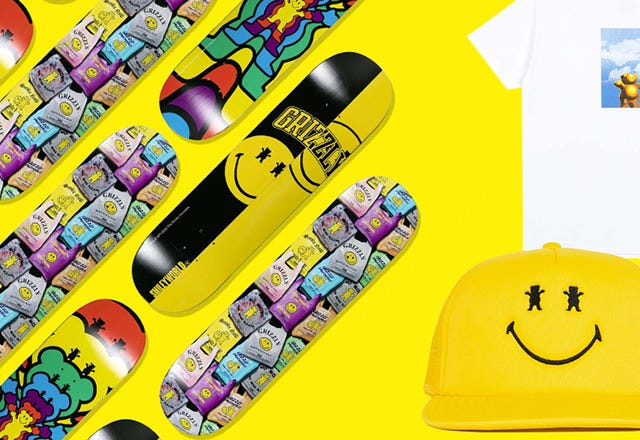 NEW Grizzly X Smiley Skateboards, Clothing & More