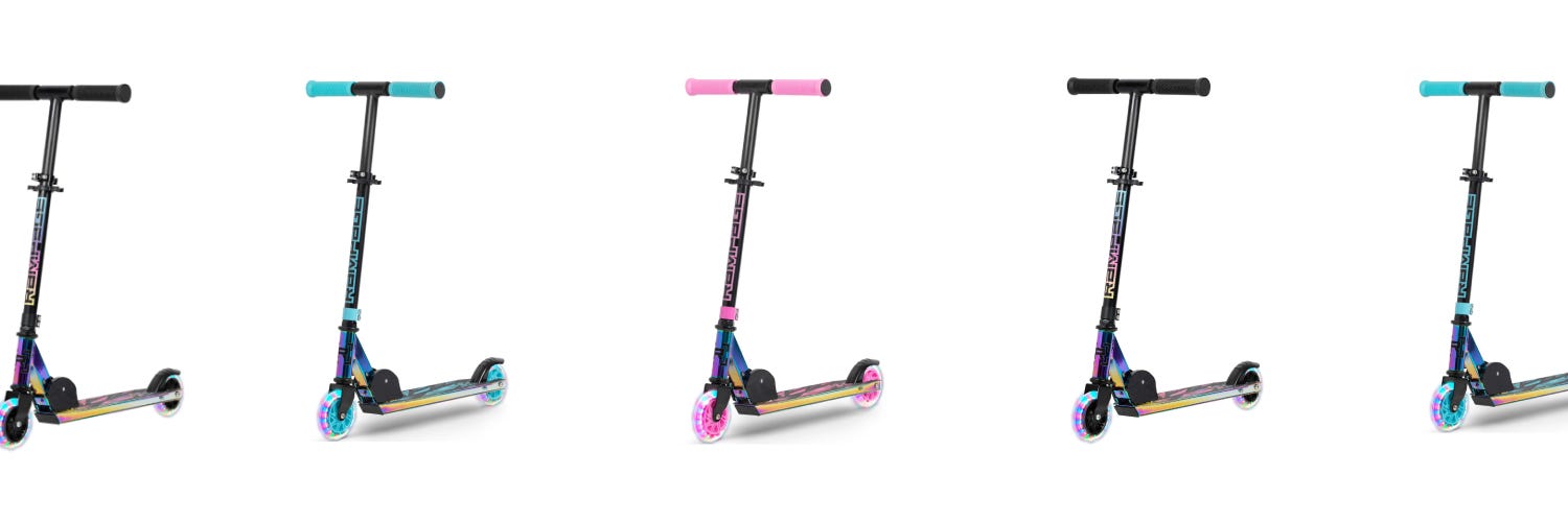 New In! Rampage Light Up Folding Scooter