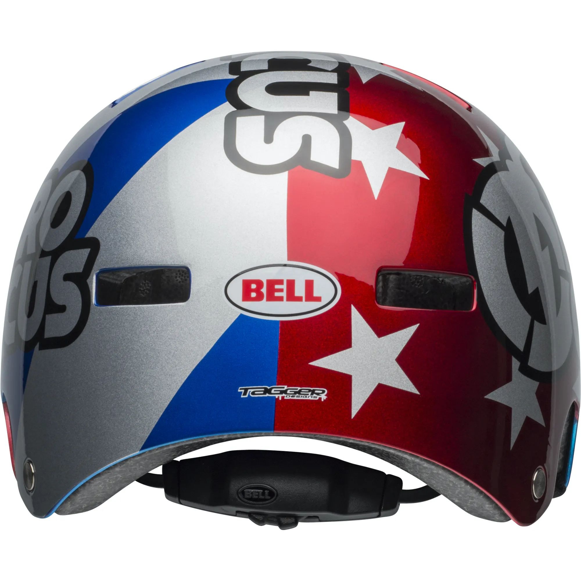 Bell Local Nitro Circus Helmet Gloss Silver Blue Red SkateHut