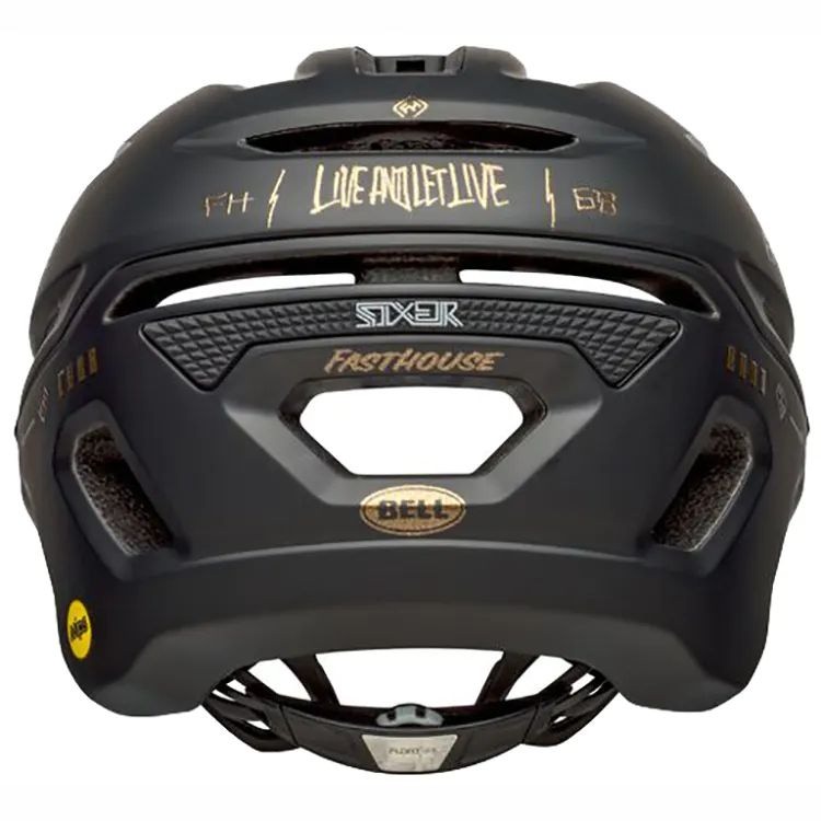 Bell Sixer Mips Full Face Mtb Helmet Fasthouse Matte Gloss Black Gold SkateHut