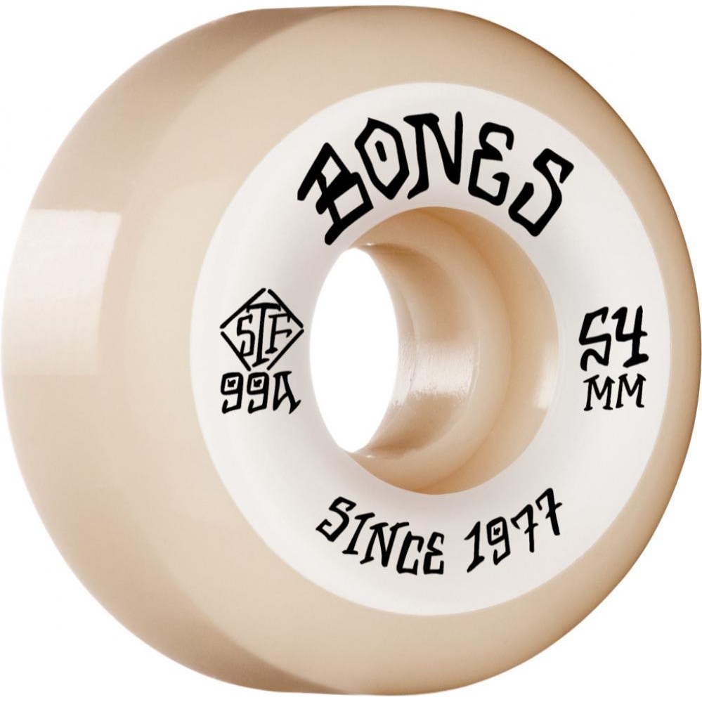 Bones STF Roots V5 Sidecut 99A Skateboard Wheels - White 54mm