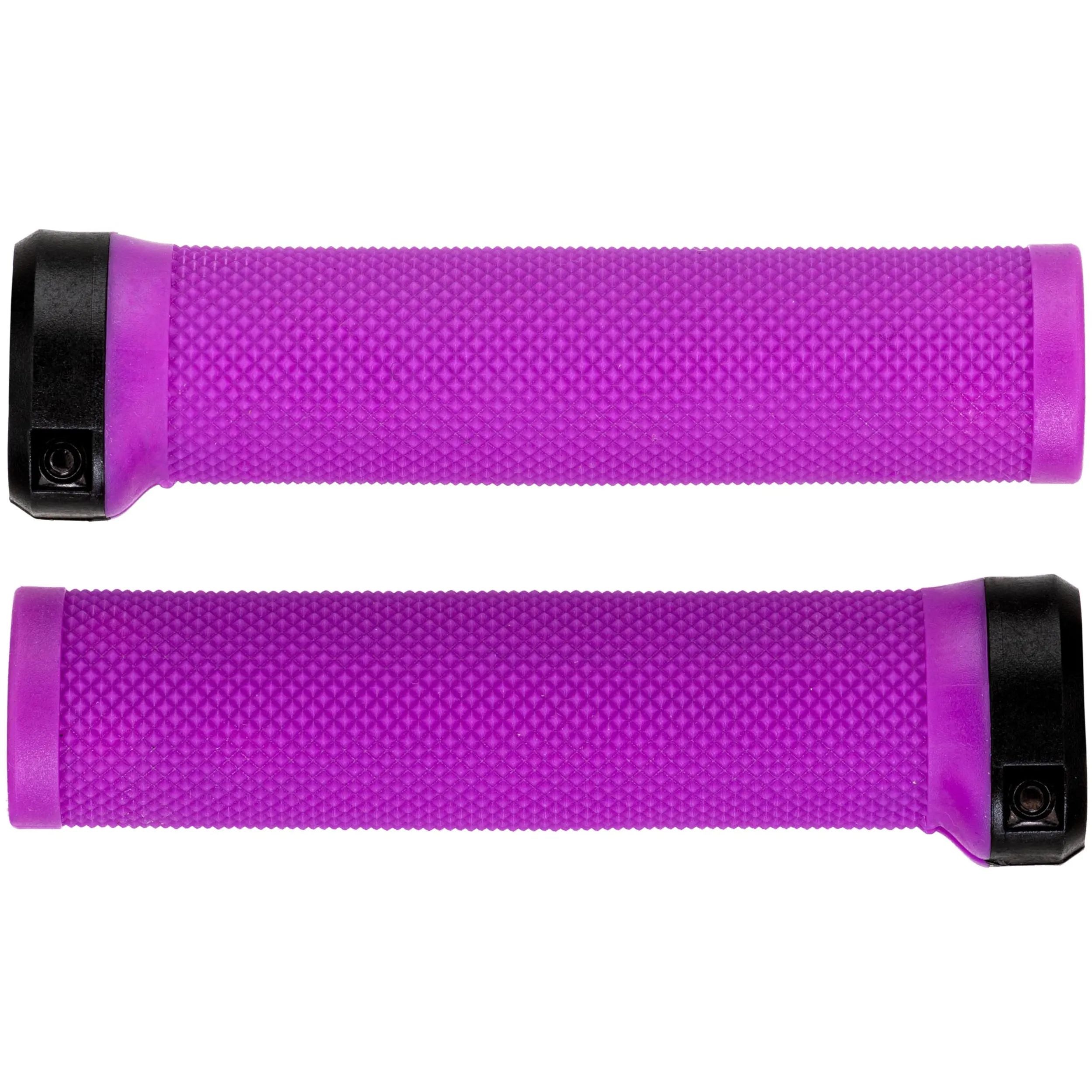 Brand X Knurled Lock On Mountain Bike Grips Purple