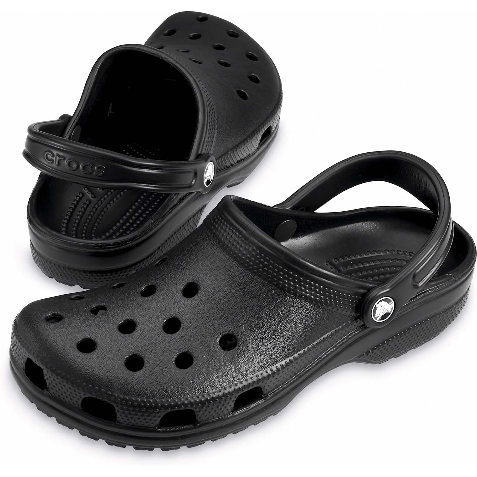 Black canvas crocs best sale
