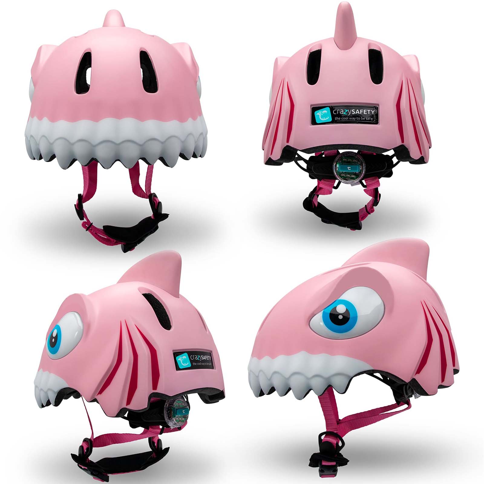 Crazy Safety Shark Helmet Pink SkateHut