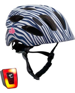 Crazy Safety Kids Bike Helmet - Dark Blue Stripes