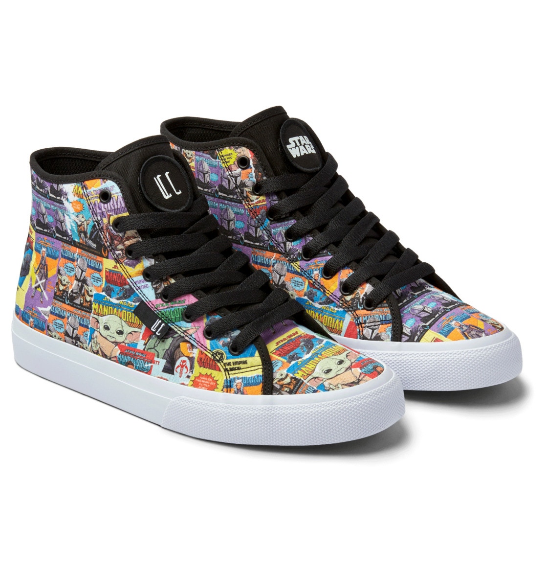 DC x Mandalorian Manual Hi Skate Shoes Black Multi SkateHut