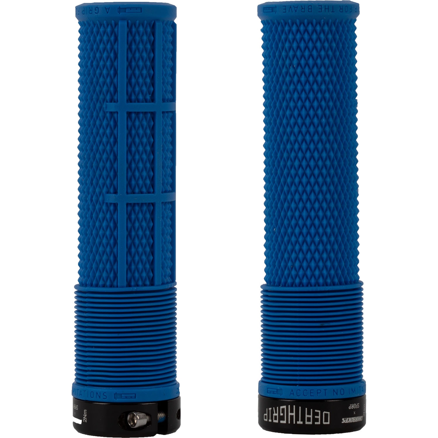 DMR Brendog DeathGrip Thin Flangeless Mountain Bike Grips Navy Blue SkateHut