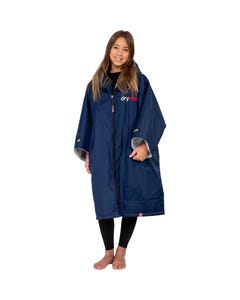 Dryrobe Advance Kids Short Sleeve V3 Changing Robe - Navy Blue/Grey