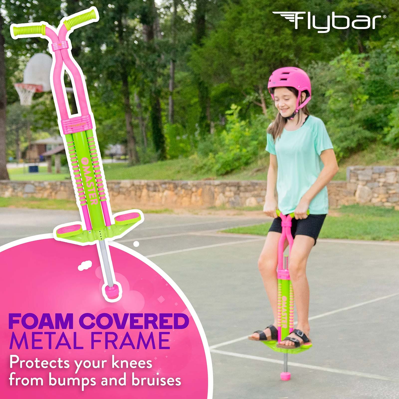 Flybar Master Pogo Stick Pink/Green SkateHut