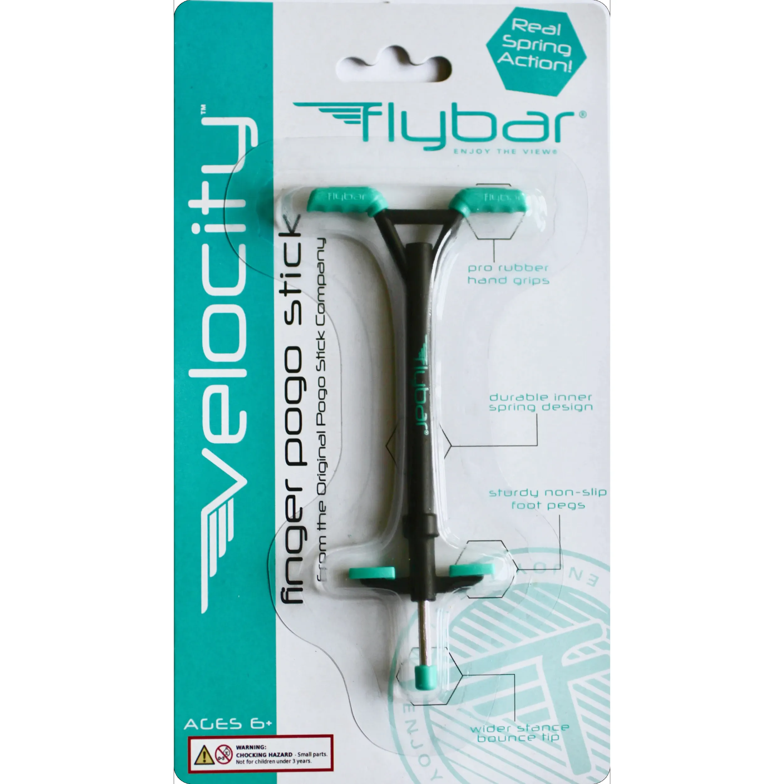 Flybar Velocity Mini Finger Pogo Stick Teal SkateHut