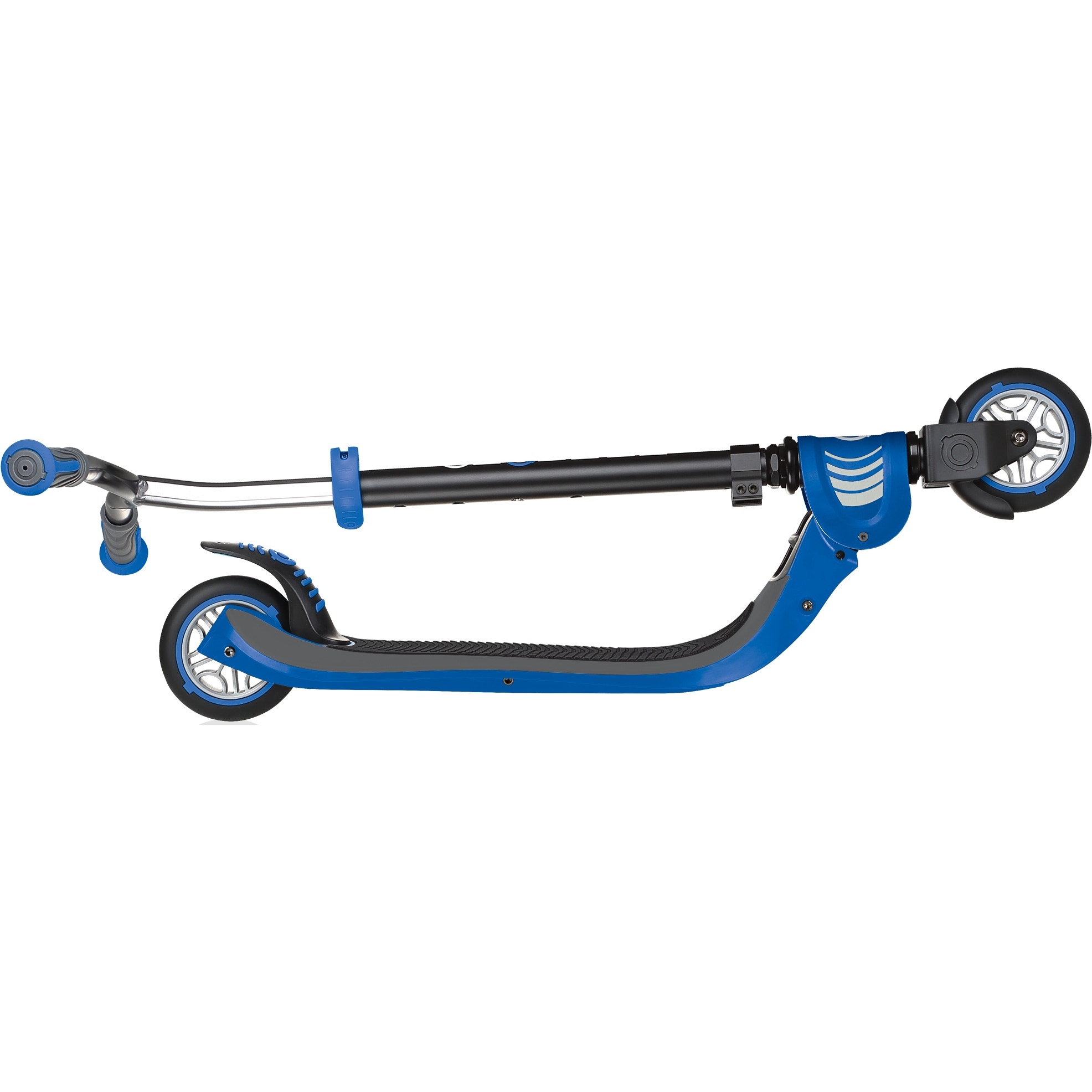 Globber Flow 125 Foldable Scooter Black Navy Blue SkateHut