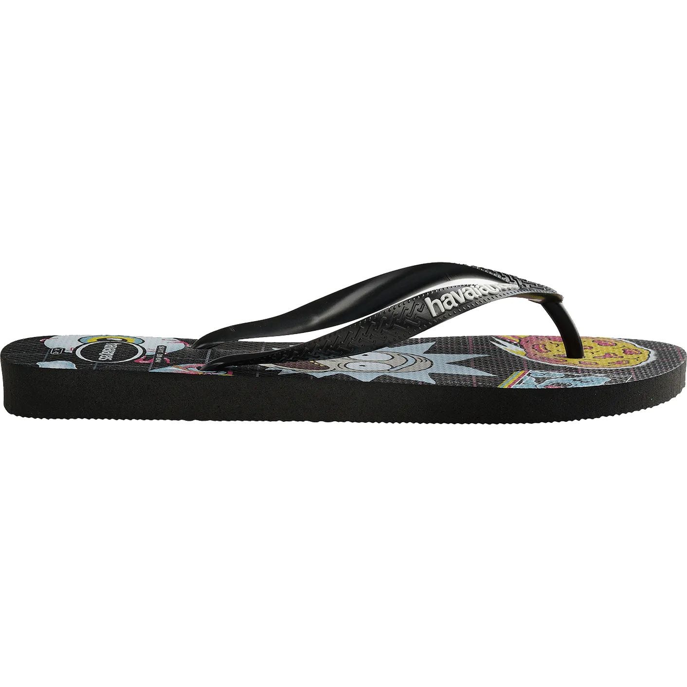 Havaianas Top Rick and Morty Flip Flops Black Black SkateHut