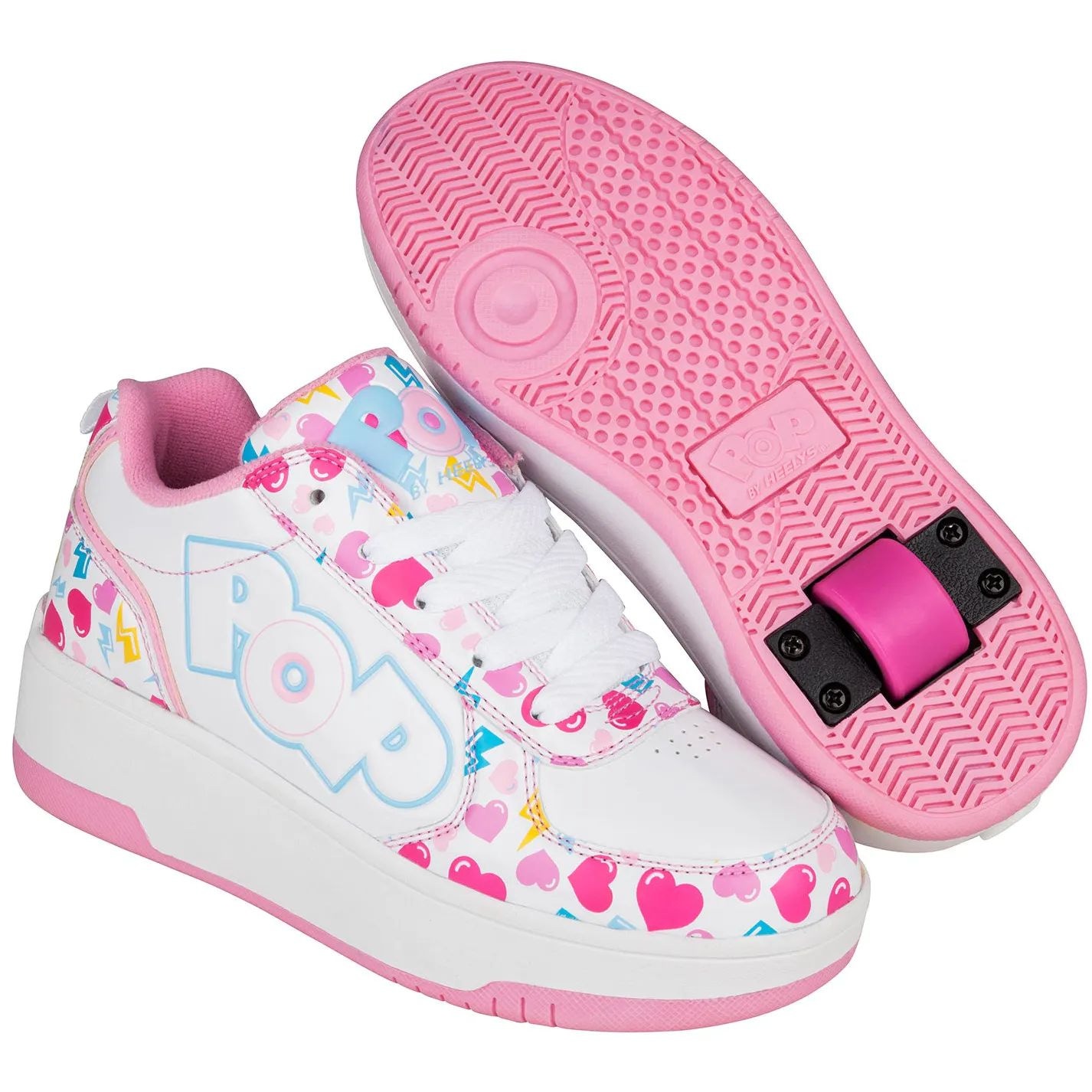 Heelys POP Strike White Light Pink Heart SkateHut