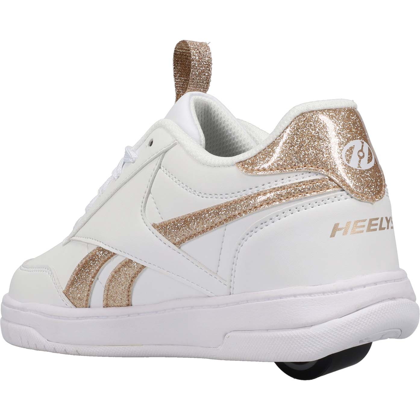 White and gold heelys top