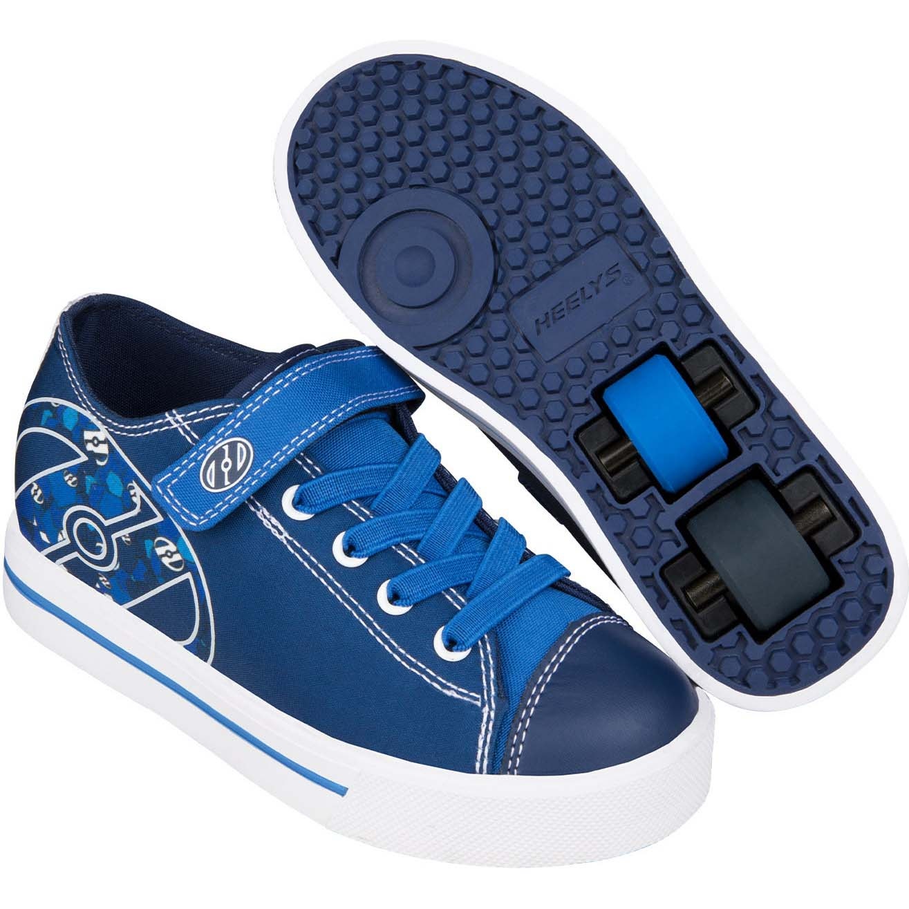Blue and white heelys sale
