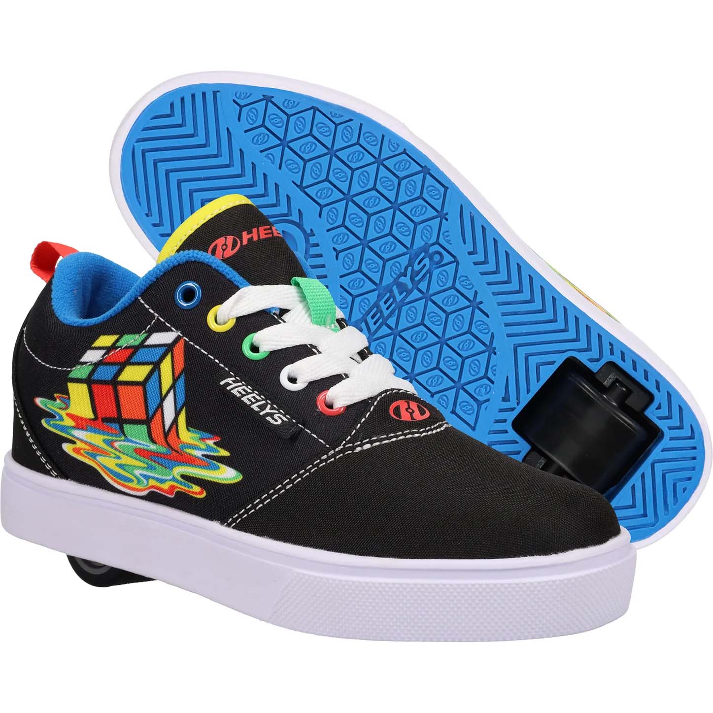 Blue and black heelys 2025