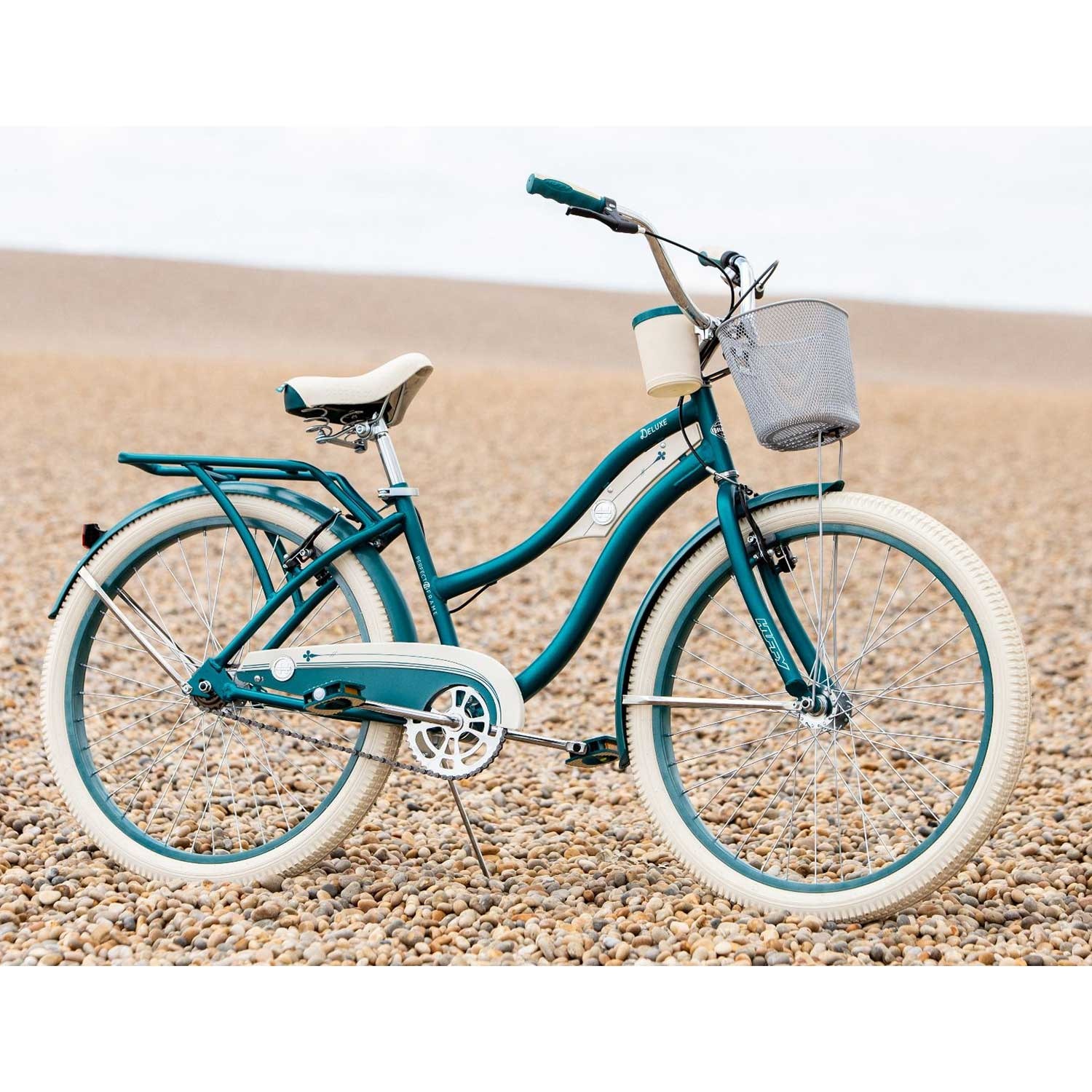 Huffy Deluxe Cruiser 26 Hybrid Bike Matte Emerald SkateHut
