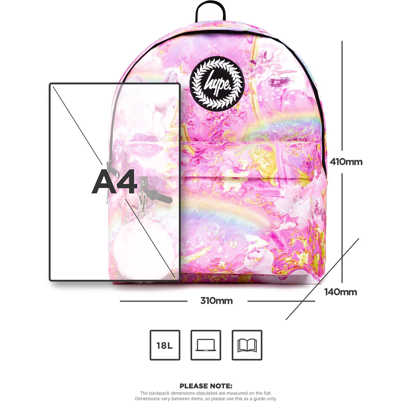 Hype Rainbow Unicorn Renaissance Backpack Pink SkateHut