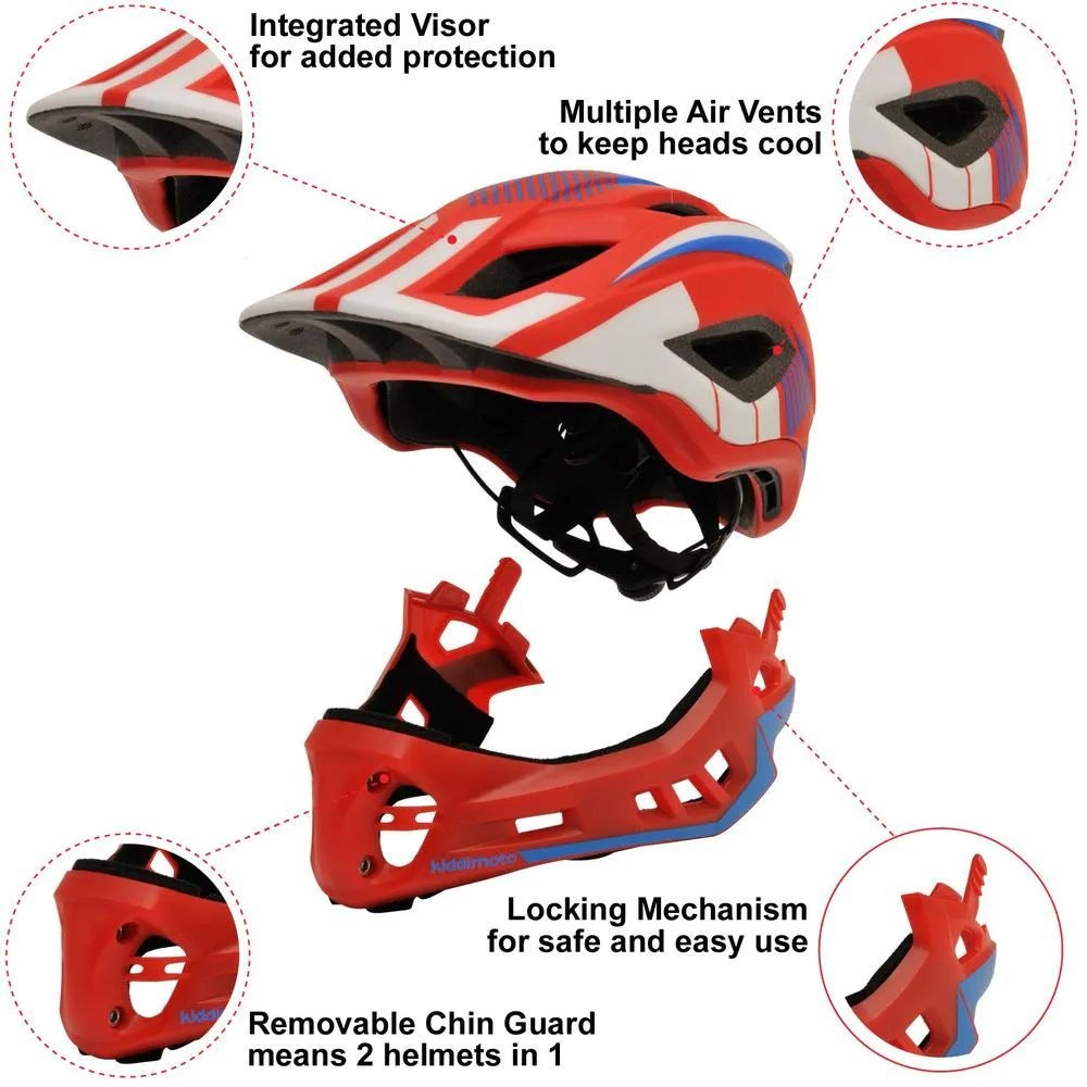 Kiddimoto helmet full face best sale