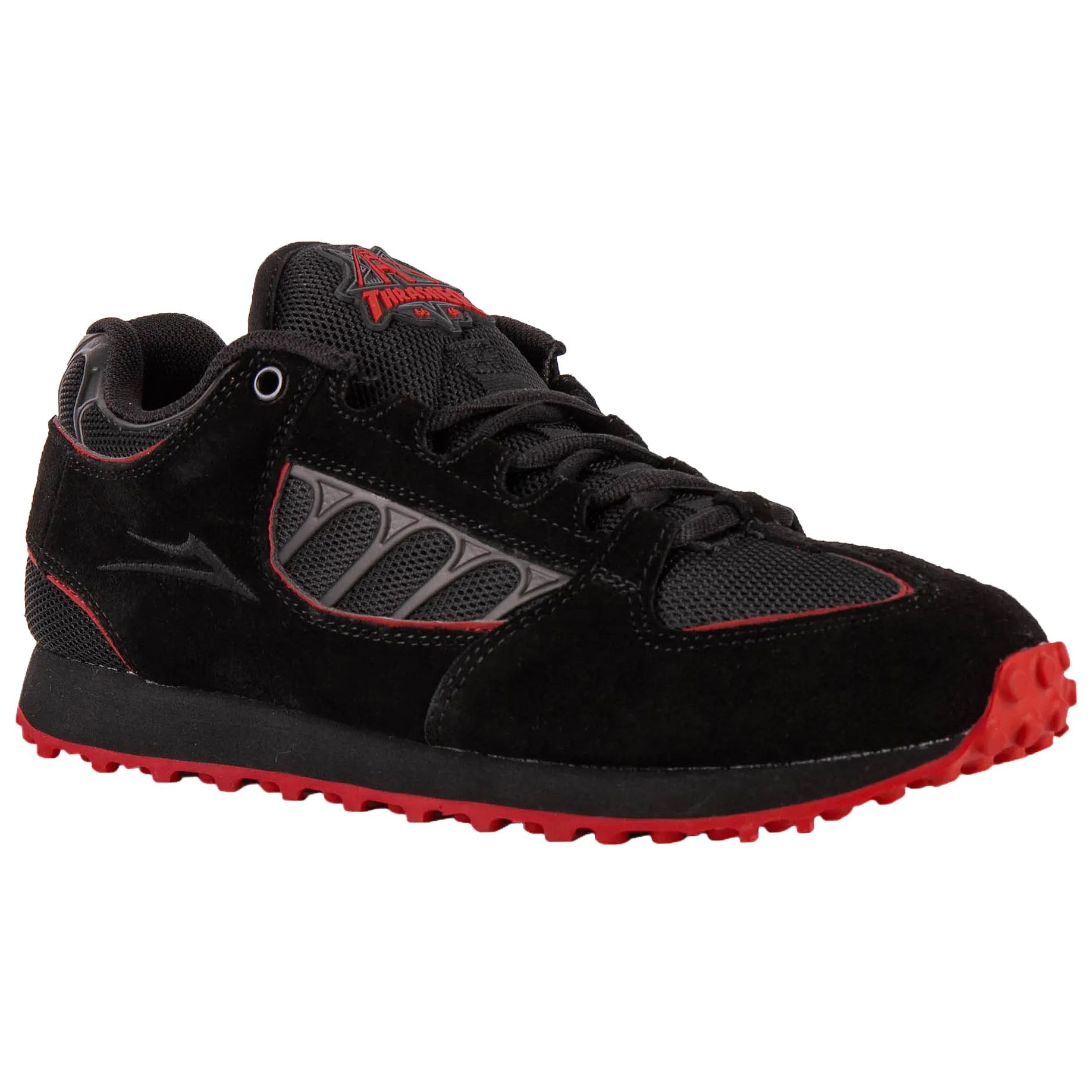 Lakai Carroll x Thrasher x Vibram Skate Shoes Black Red Suede SkateHut