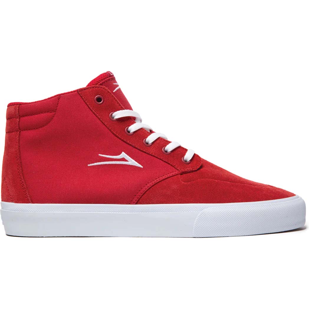 Lakai Riley 3 High Skate Shoes Red Suede SkateHut