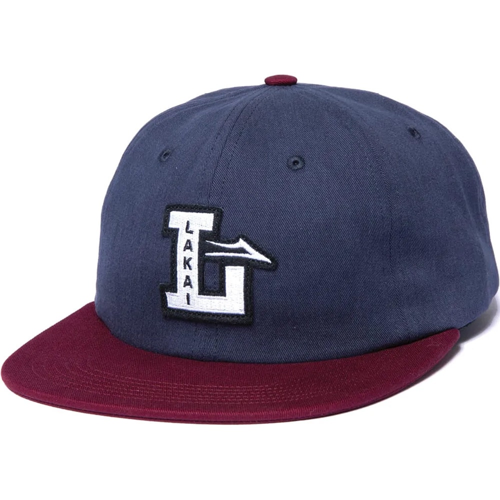 Lakai Letterman Polo Cap Navy Burgundy SkateHut