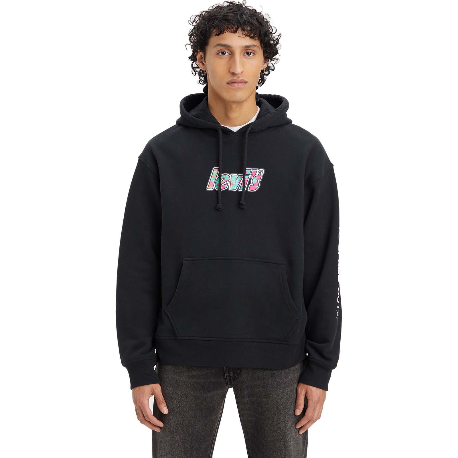 Levi s Relaxed Graphic Poster Logo Hoodie Black SkateHut