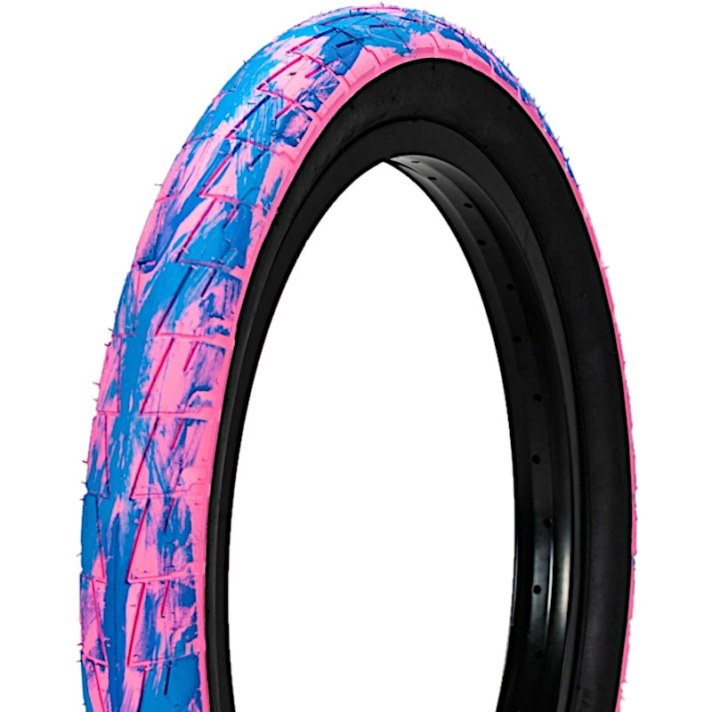 Mafiabike LC 20 BMX Tyres Pair Pink Blue Marble