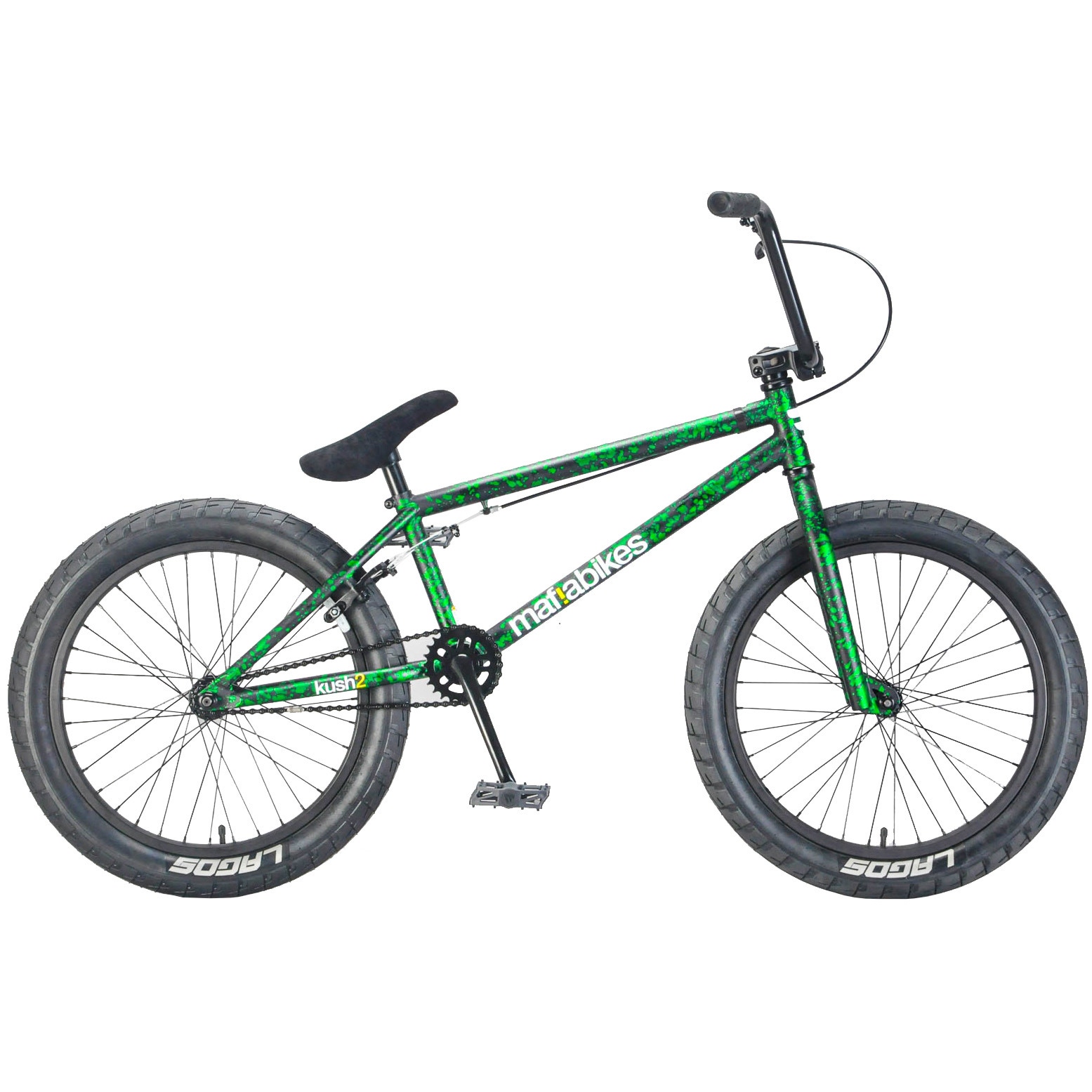 Cosmetic Damage Mafiabike Kush2 20 Complete BMX Green Splatter SkateHut