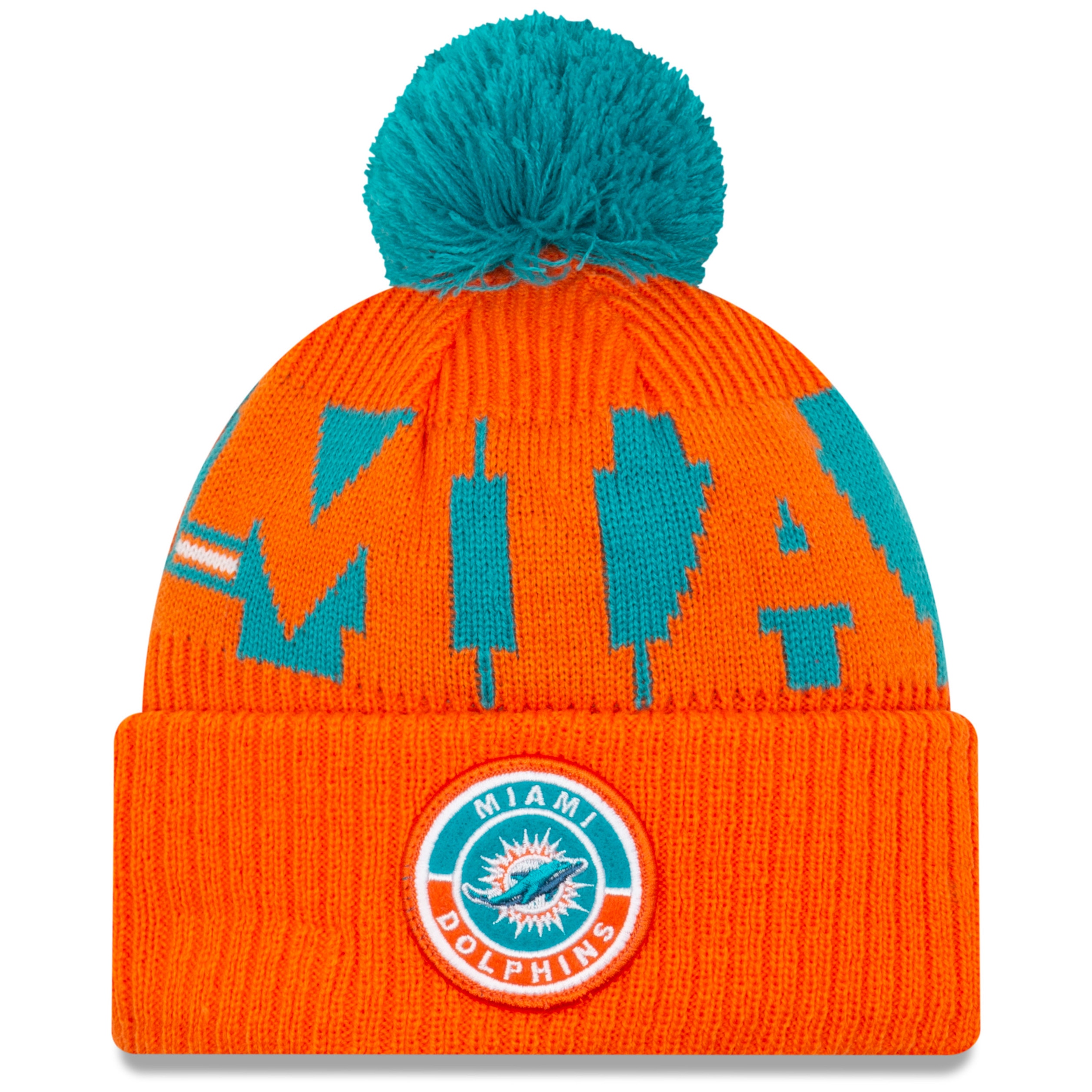 New Era Miami Dolphins NFL Cold Weather Sport Knit Beanie Original Team Colours SkateHut