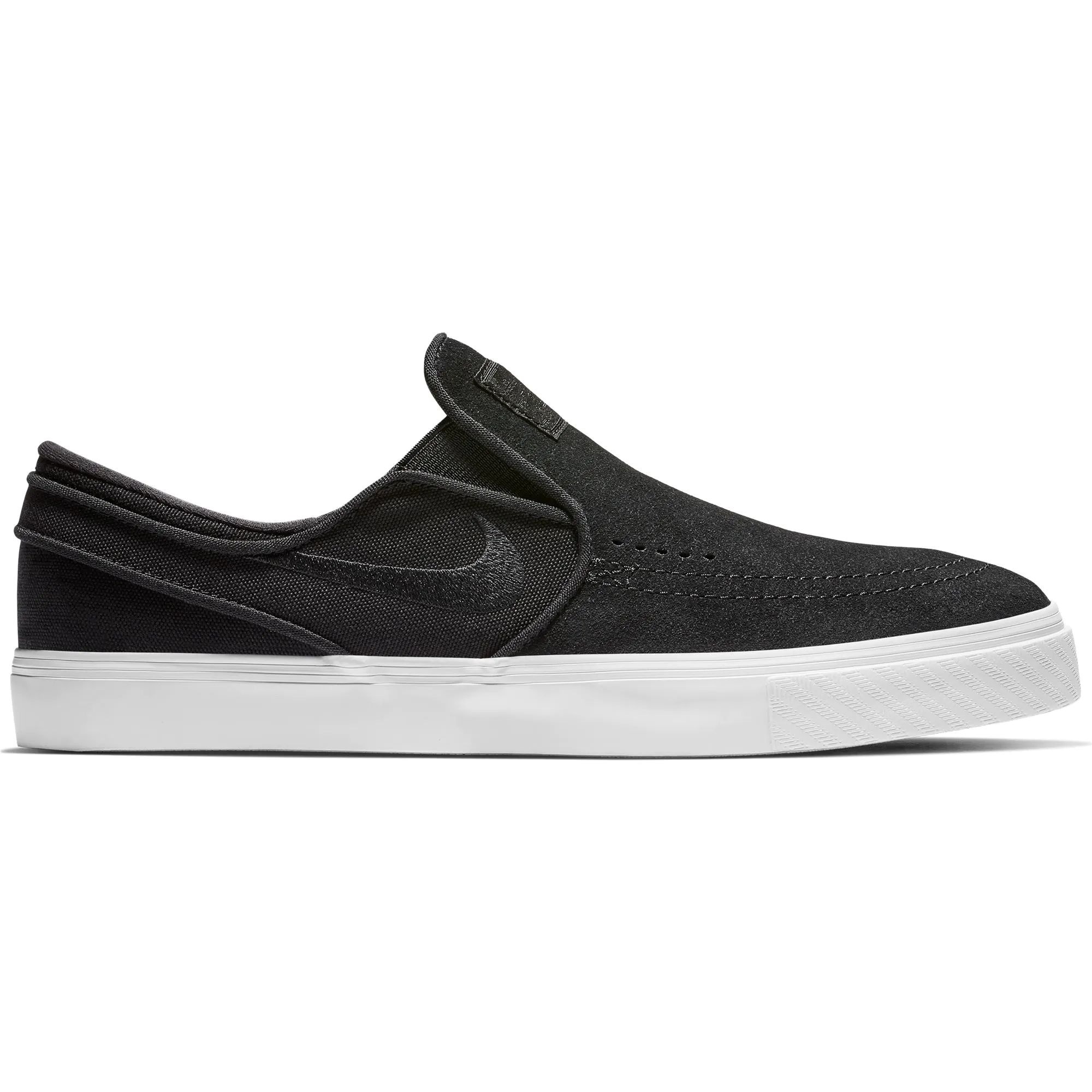 Nike SB Zoom Stefan Janoski Slip On Skate Shoes Black Black White SkateHut