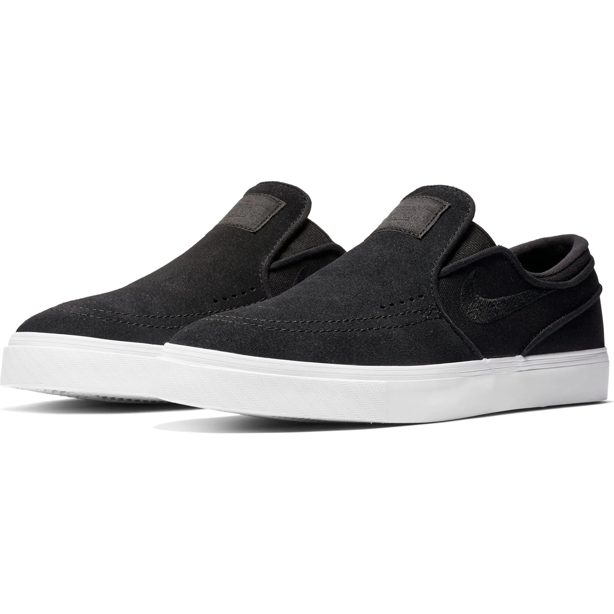 Nike SB Zoom Stefan Janoski Slip On Skate Shoes Black Black White SkateHut