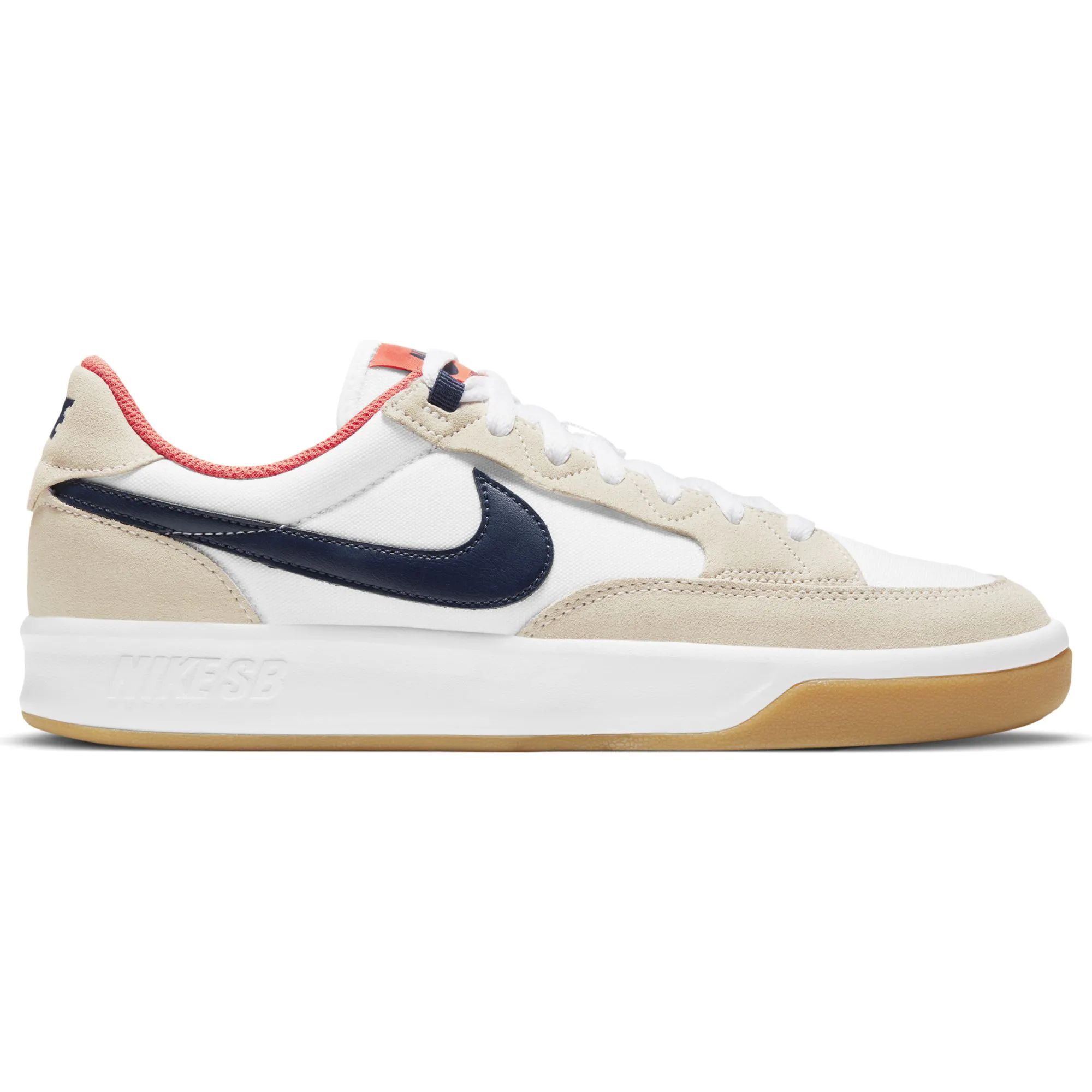nike sb adversary premium white & midnight navy shoes