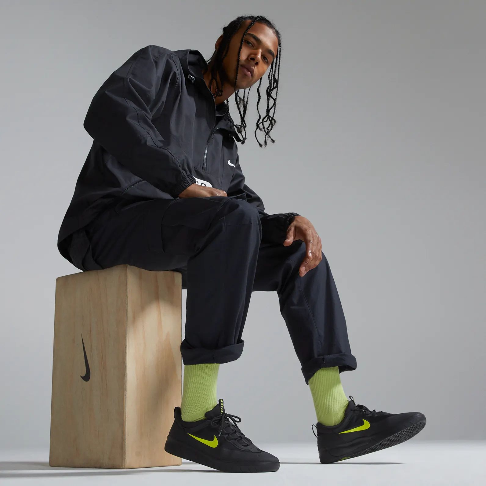 Nike SB Nyjah Free 2.0 Skate Shoes Black Cyber Black Black SkateHut