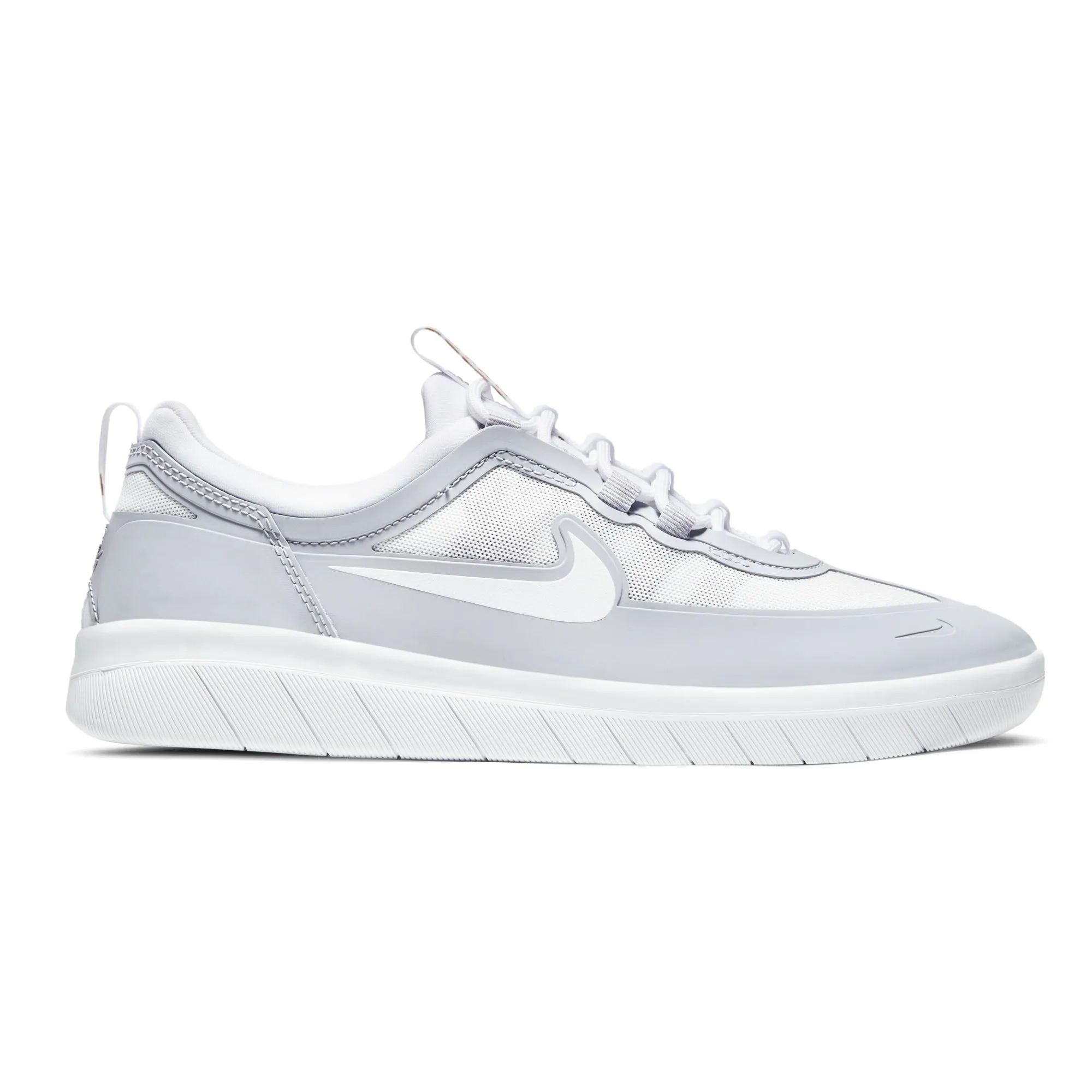 Nike SB Nyjah Free 2.0 Skate Shoes Sky Grey White Sky Grey Metallic Gold SkateHut