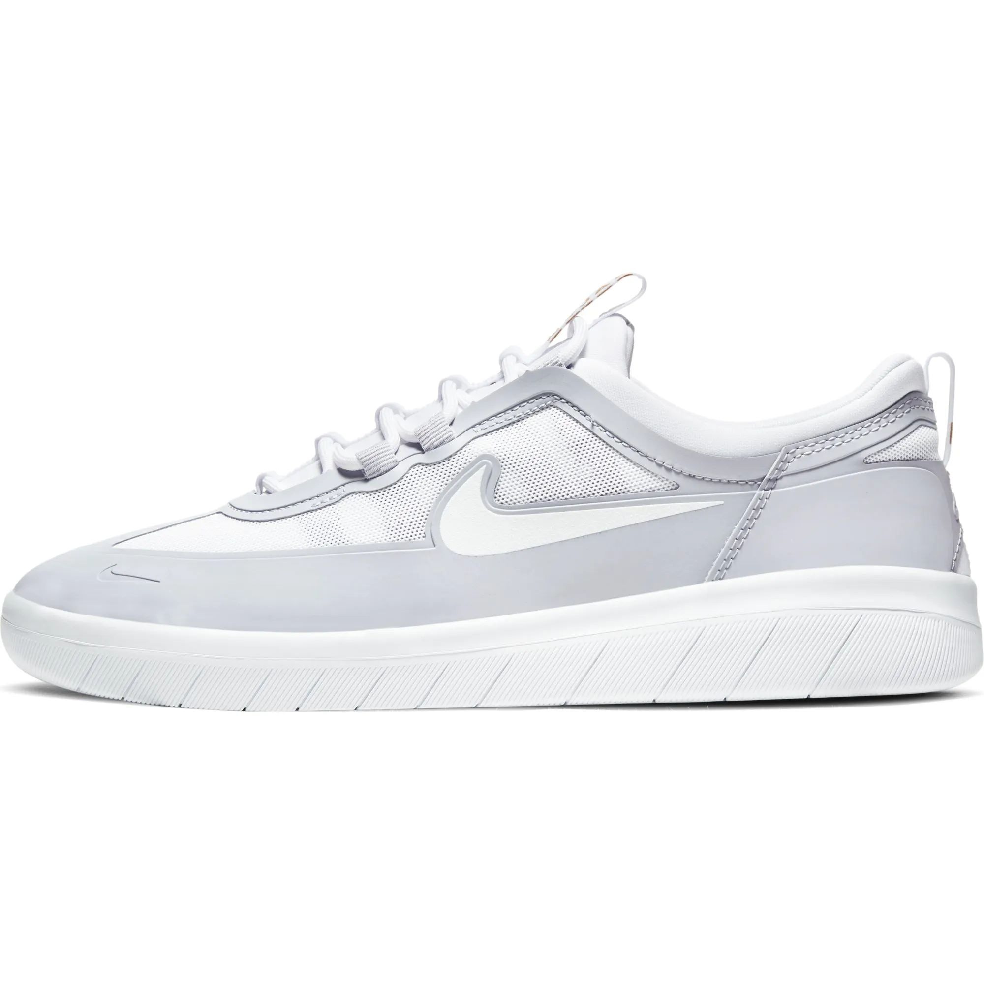 Nike SB Nyjah Free 2.0 Skate Shoes Sky Grey White Sky Grey Metallic Gold SkateHut