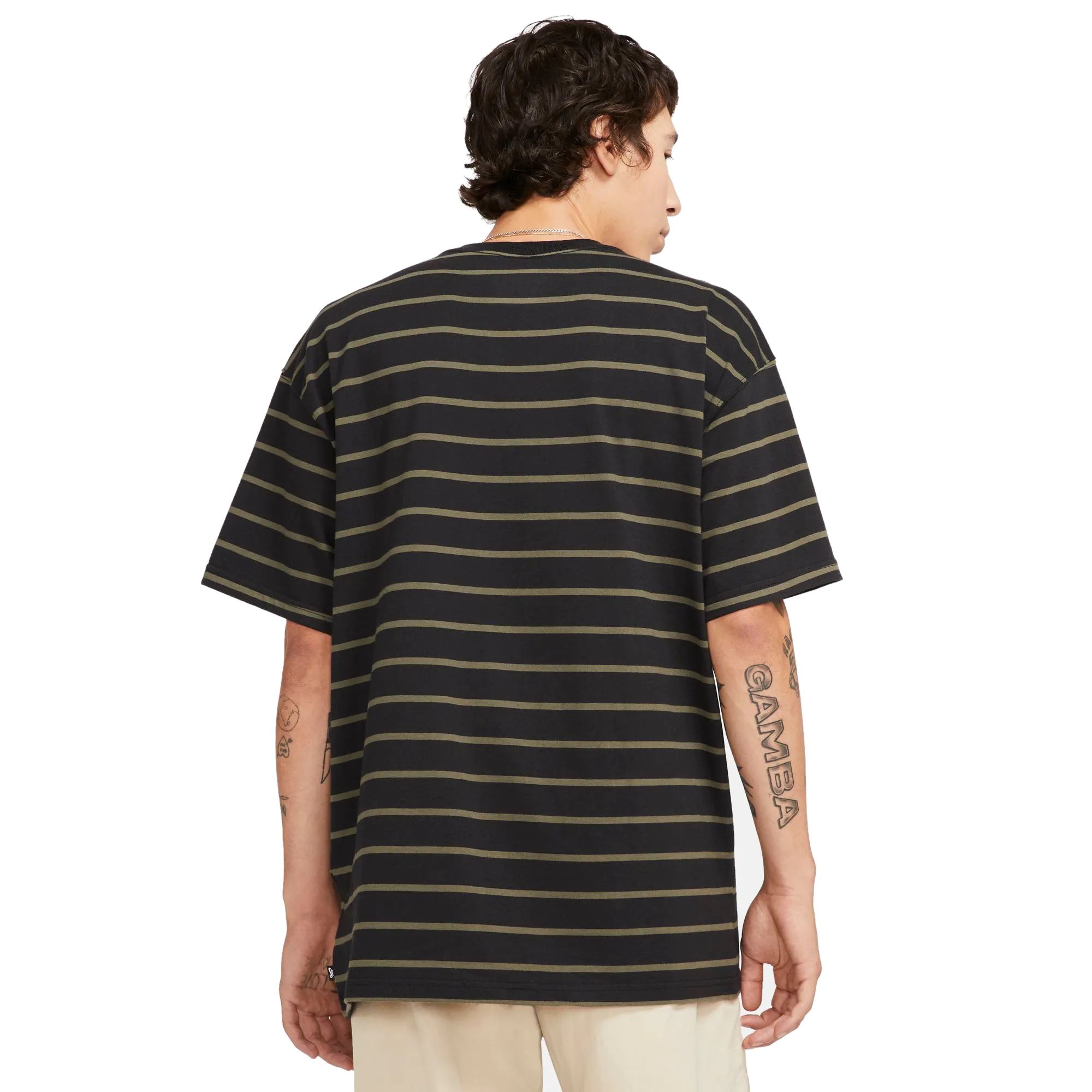 Reserve Logan Short Sleeve Yarn Dyed Stripe T-Shirt in Navy