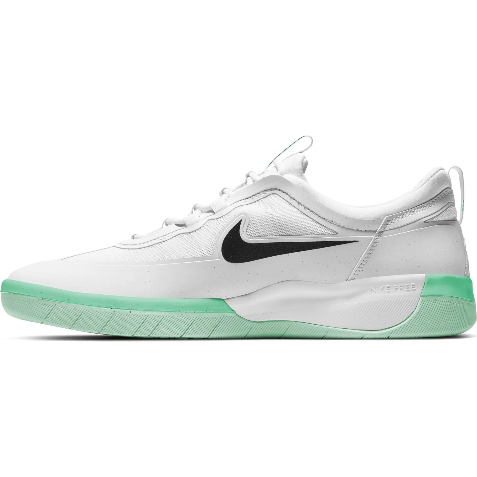 Nike SB Nyjah Free 2.0 Skate Shoes Summit White Black Summit White SkateHut