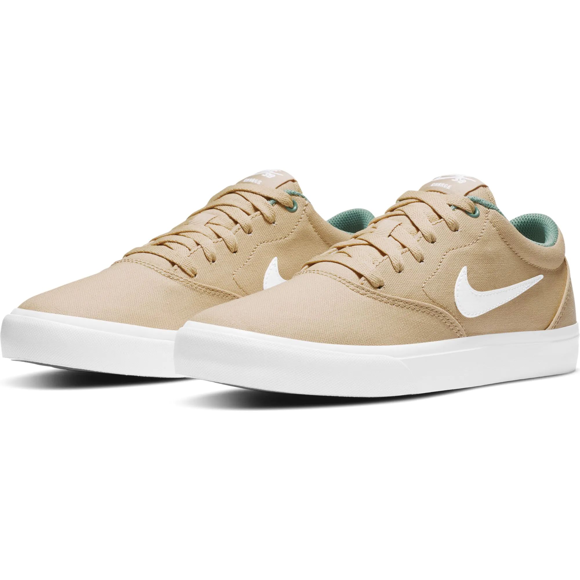 nike sb charge canvas trainers in khaki