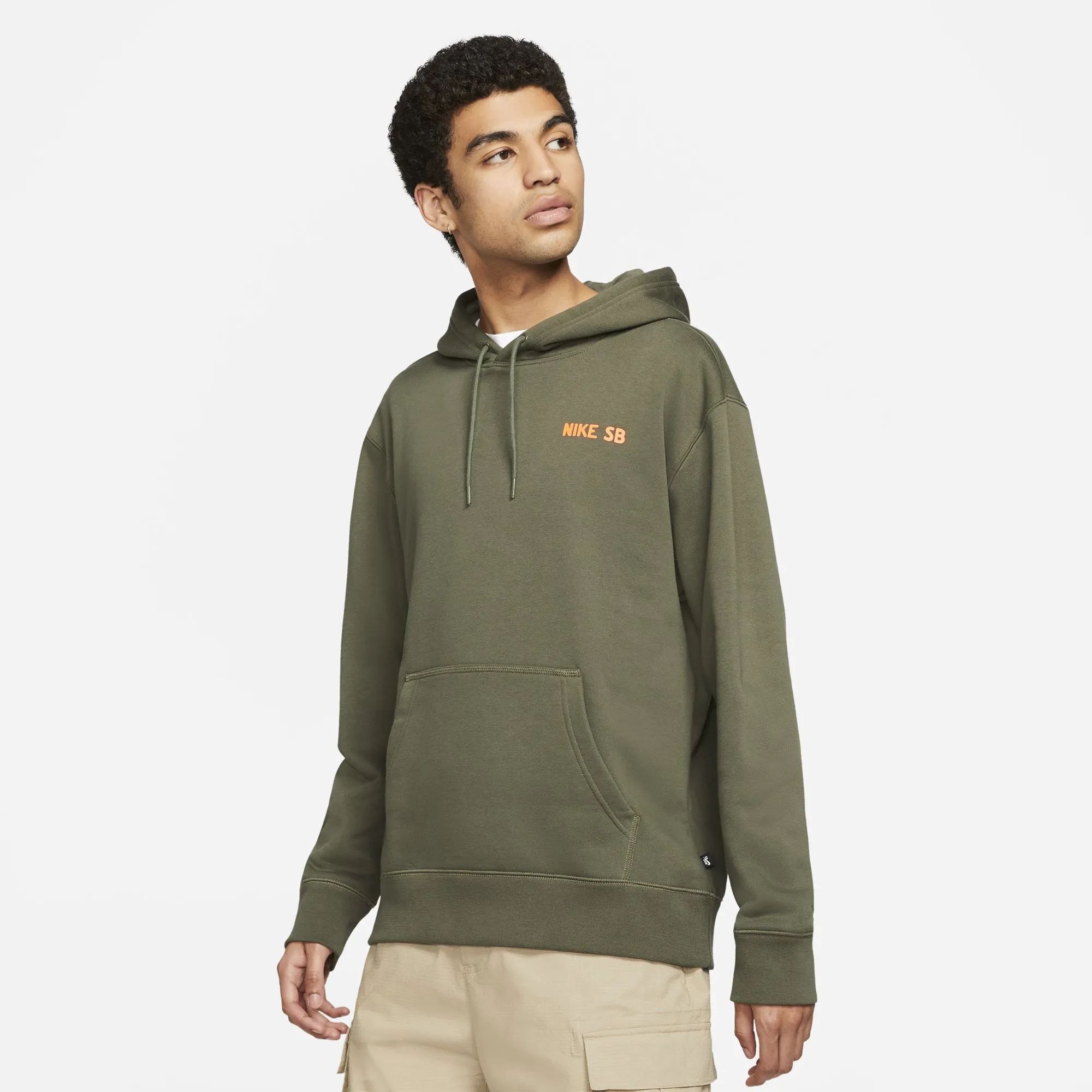Nike SB GFX Graphic Hoodie Cargo Khaki Total Orange SkateHut