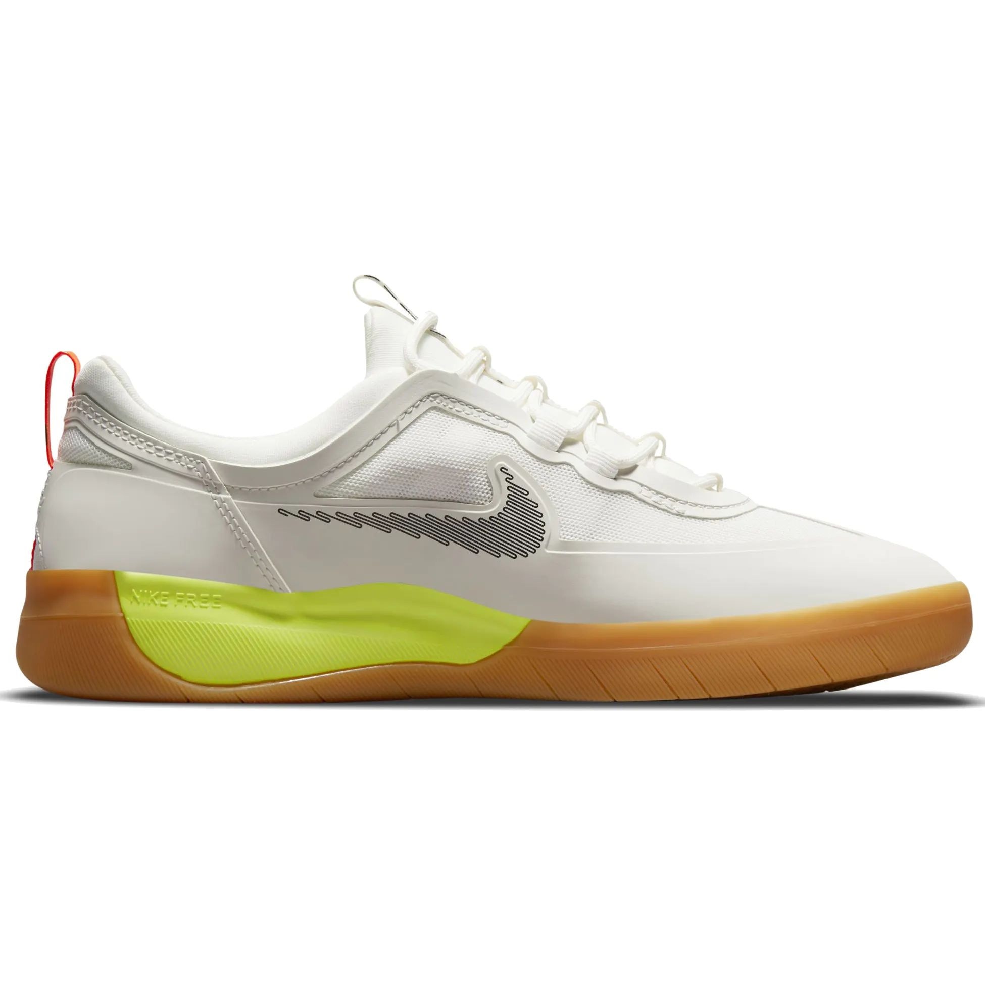 Nike SB Nyjah Free 2 Skate Shoes Summit White Black Bright Crimson SkateHut