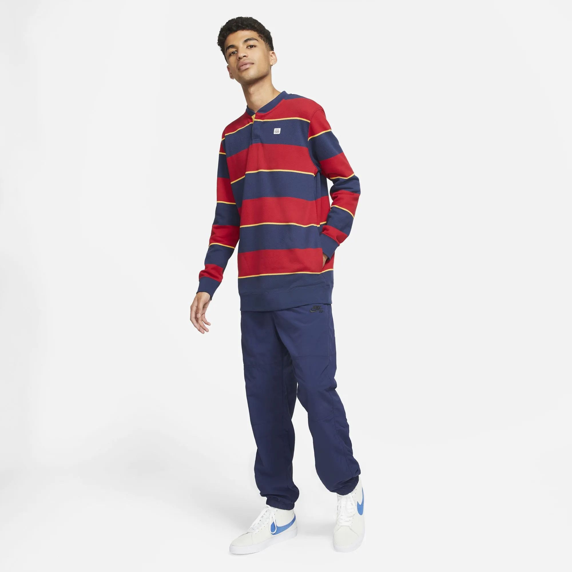 Nike SB Novelty Crew Midnight Navy Gym Red Pollen SkateHut