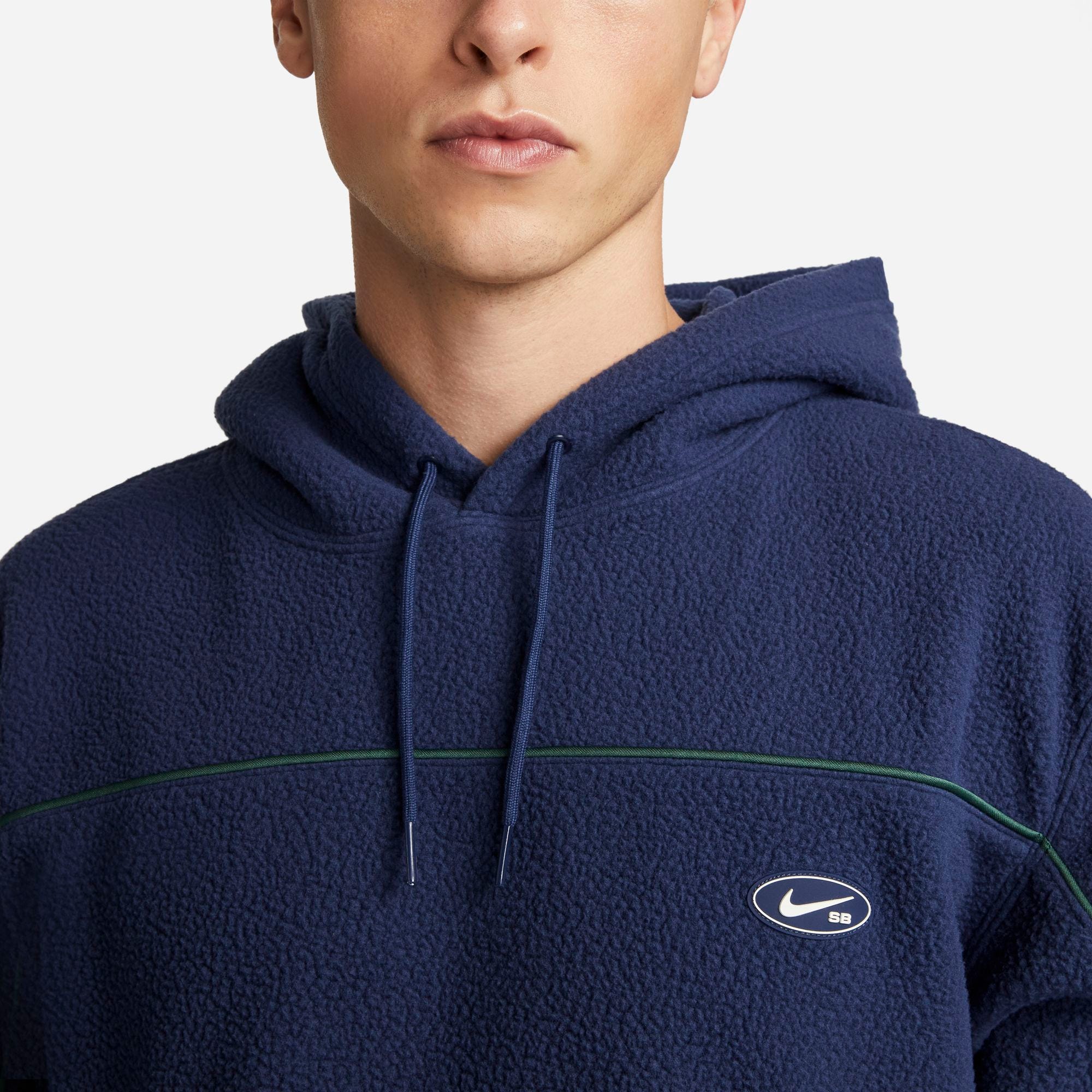 Nike SB Sherpa Hoodie Midnight Navy Noble Green Sail SkateHut