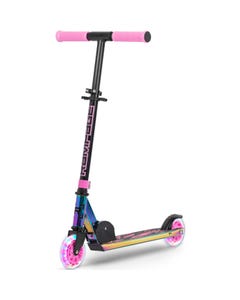 Rampage Light Up Folding Scooter - Oil Slick/Pink