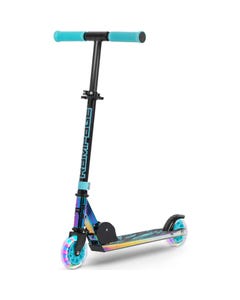 Rampage Light Up Folding Scooter - Oil Slick/Teal