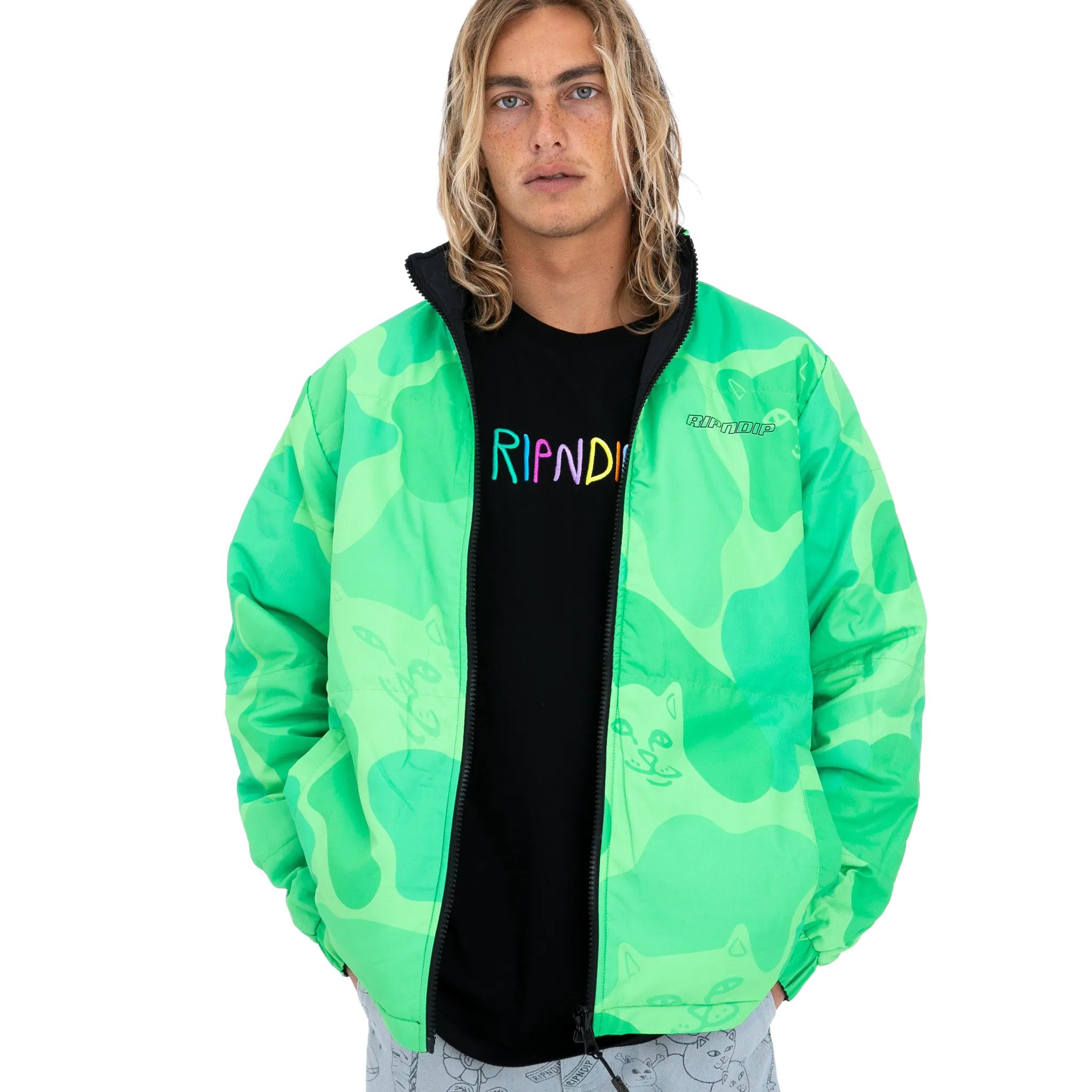 RIPNDIP Neo Nerm Reversible Field Puffer Jacket - Black and Tonal 