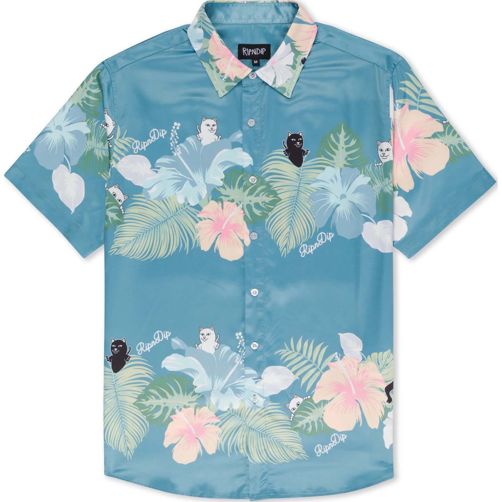 RIPNDIP Pablo Button Up Shirt Misty Blue SkateHut