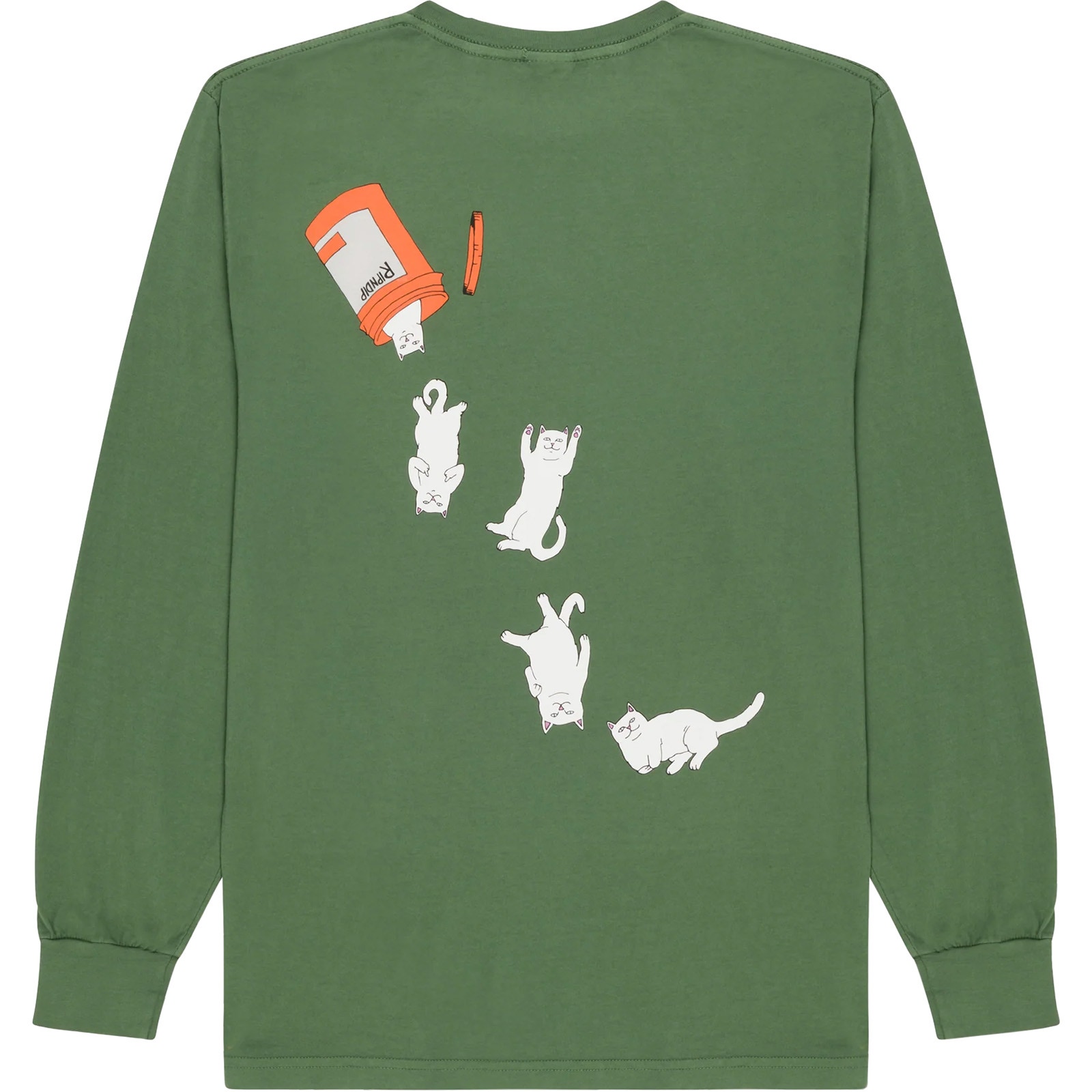 RIPNDIP Nermal Pills L S T Shirt Olive SkateHut